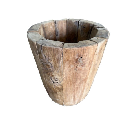 Cache Pot en Bois de teck Kebun 40 cm