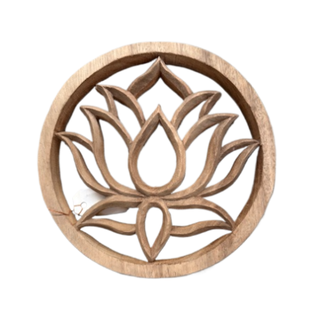 Décoration murale Fleur de Lotus en bois de Suar- Ø 20cm