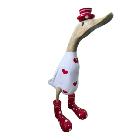 Canard Décoratif Sculpté à la Main Combinaison Coeur