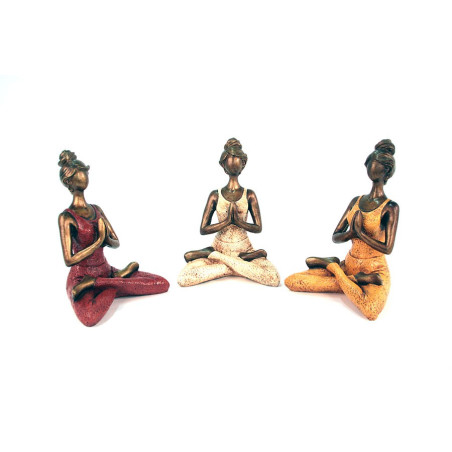 Statue Yogi Femme en résine Blanc - 18 cm