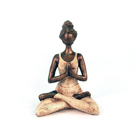 Statue Yogi Femme en résine Blanc - 18 cm