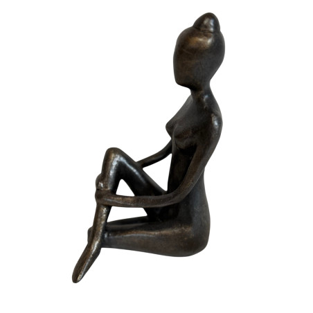 Statue Yoga en résine - Posture Demi Lotus – 20 cm