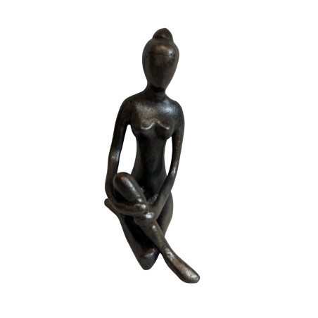 Statue Yoga en résine - Posture Demi Lotus – 20 cm