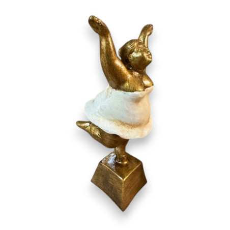 Statuette Danseuse Gracieuse en résine Blanc Cassé -20 cm