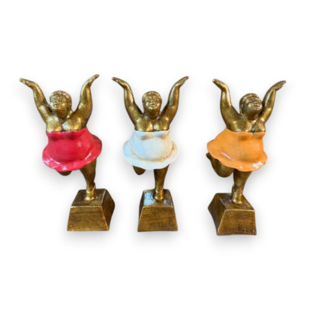 Statuette Danseuse Gracieuse en résine Blanc Cassé -20 cm