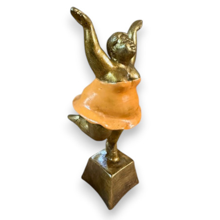 Statuette Danseuse Gracieuse en résine Orange -20 cm