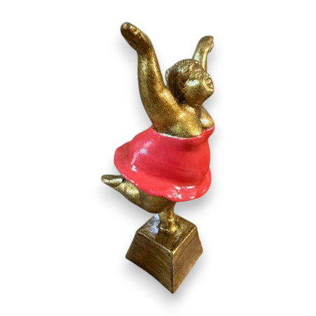 Statuette Danseuse Gracieuse en résine Rouge -20 cm