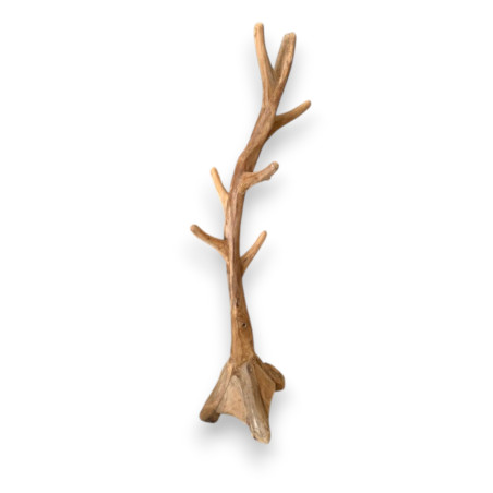 Porte Manteau sur Pied en Bois de Teck Flotté - 175 cm