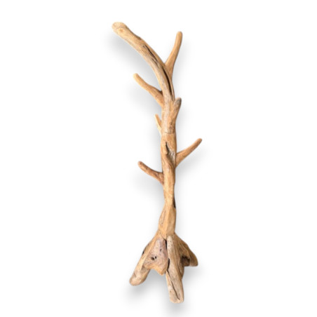 Porte Manteau sur Pied en Bois de Teck Flotté - 175 cm