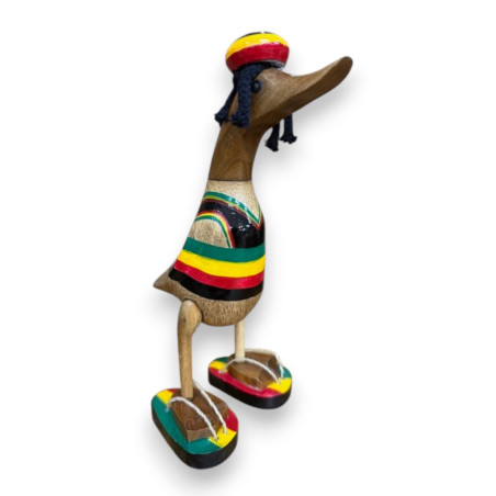Canard Décoratif Sculpté à la Main Rasta