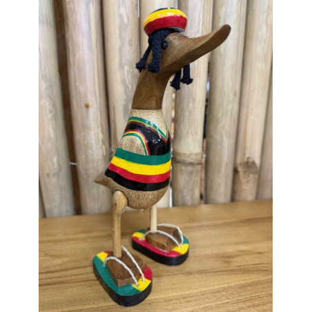 Canard Décoratif Sculpté à la Main Rasta