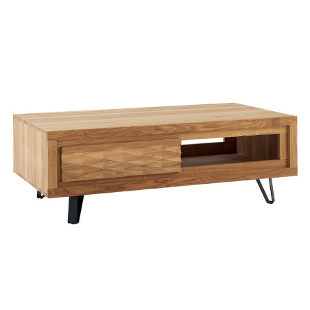 Table basse WAVE – Chêne Massif & Métal Noir- CASITA