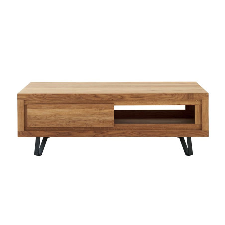 Table basse WAVE – Chêne Massif & Métal Noir- CASITA