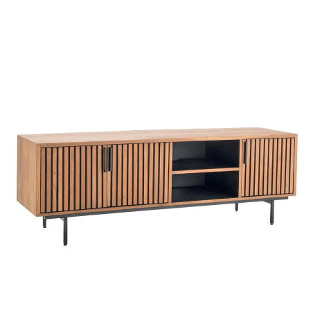 Meuble TV OPLAND – Teck Recyclé & Métal Noir - CASITA