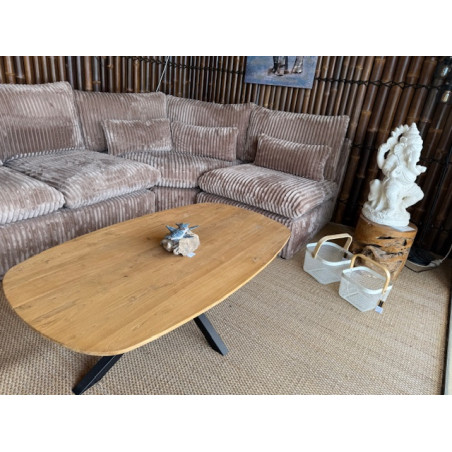 Table basse Ovale BAHIA en Teck Recyclé et Métal  - CASITA