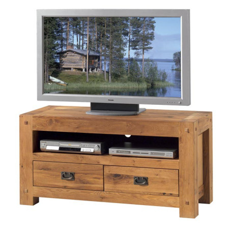 Meuble TV L 120 x H 60 cm en chêne LODGE CASITA