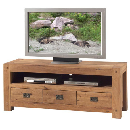 Meuble TV L 150 x H 60 cm en chêne LODGE CASITA