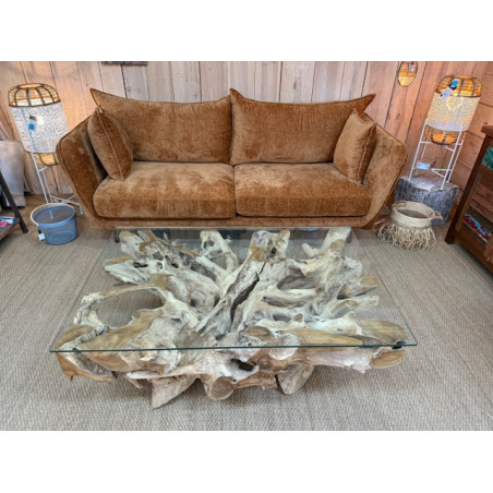 Table Basse Rectangulaire Racine de Teck - KohDeco