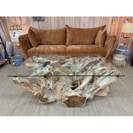 Table basse rectangulaire Racine de teck
