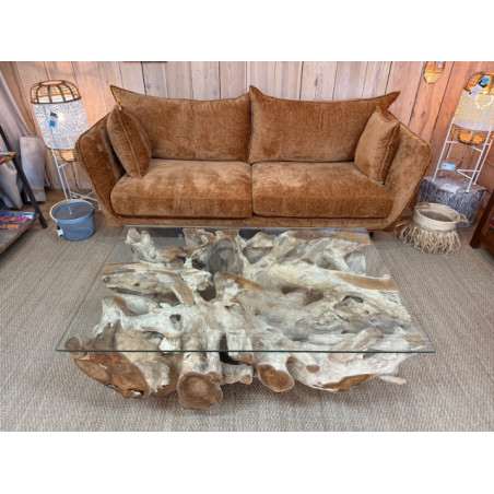 Table basse rectangulaire Racine de teck