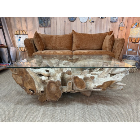 Table basse rectangulaire Racine de teck