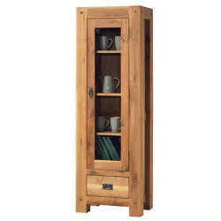Vitrine L 59 x H 180 cm en chêne LODGE CASITA
