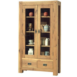 Vitrine L 100 x H 180 cm en chêne LODGE CASITA