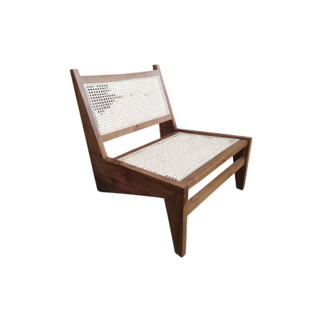 Fauteuil en Teck avec Assise Tressée LAZY Naturel - KOHDECO