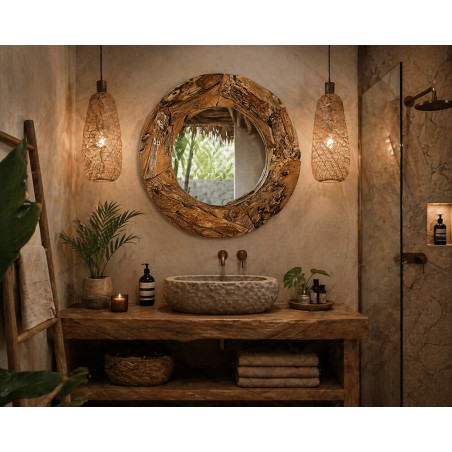 Miroir AMIRO en Teck Massif -CASITA